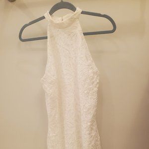 Charlotte Russe Sleeveless Lace Dress, Off-White, Medium